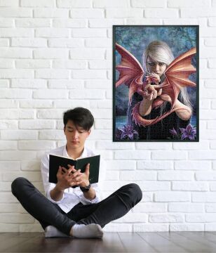 Clementoni - 1000 Parça Anne Stokes Yetişkin Puzzle - Dragonkin - 39640