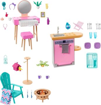 Barbie-Hjv32 'nin Ev Dekorasyonu Oyun Seti - Bahçe Aksesuarları Hjv33