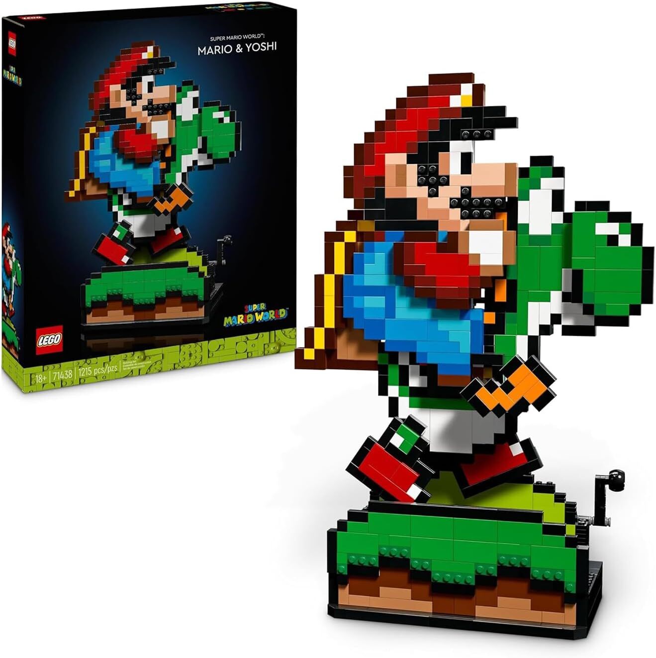 LEGO Super Mario Super Mario World: Mario ve Yoshi 71438 - Yetişkinler için Sergilenebilir Koleksiyonluk Yapım Seti (1215 Parça)