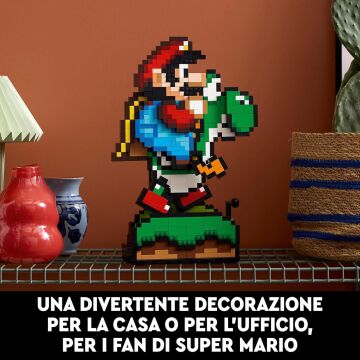 LEGO Super Mario Super Mario World: Mario ve Yoshi 71438 - Yetişkinler için Sergilenebilir Koleksiyonluk Yapım Seti (1215 Parça)