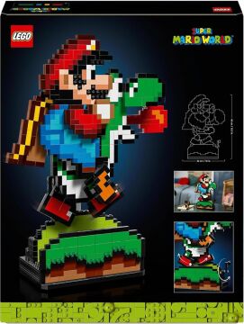 LEGO Super Mario Super Mario World: Mario ve Yoshi 71438 - Yetişkinler için Sergilenebilir Koleksiyonluk Yapım Seti (1215 Parça)