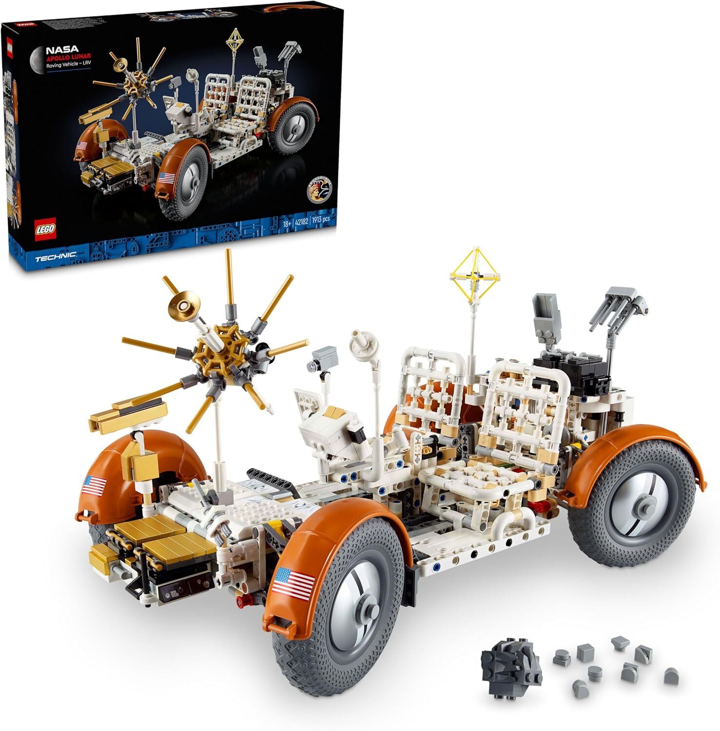 LEGO Technic NASA Apollo Ay Taşıtı – LRV 42182 - Yetişkinler için Uzay Aracı Yapım Seti (1913 Parça)