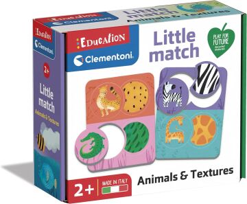 Clementoni - 16719 - Eğitim - Little Match - Hayvanlar ve Kürkler - 12 Mini Yapboz - 2 Yaşında Çocuk Oyunu, 2 Yıl Öğrenme Oyunu, Çocuklar için El İşleri,%100 Geri Dönüşümlü Malzemeler
