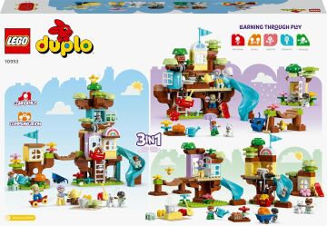 LEGO® DUPLO® 3’ü 1 Arada Ağaç Ev 10993-3 Yaş ve Üzeri için Yaratıcı Oyuncak Yapım Seti (126 Parça)