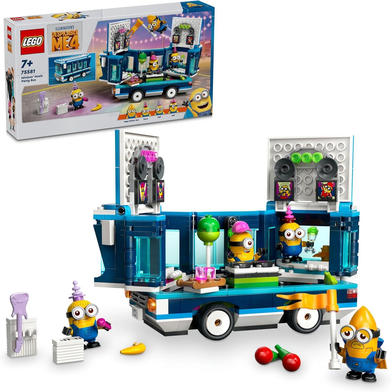 LEGO Despicable Me 4 Minyonların Müzikli Parti Otobüsü 75581 7 Yaş ve Üzeri Çocuklar İçin Yaratıcı Oyuncak Yapım Seti (379 Parça)