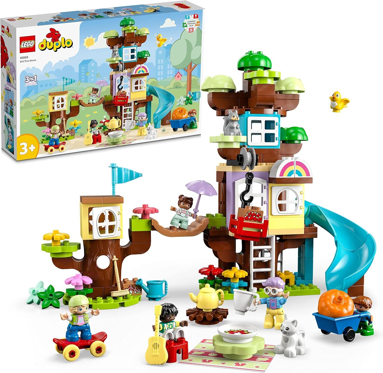 LEGO® DUPLO® 3’ü 1 Arada Ağaç Ev 10993-3 Yaş ve Üzeri için Yaratıcı Oyuncak Yapım Seti (126 Parça)