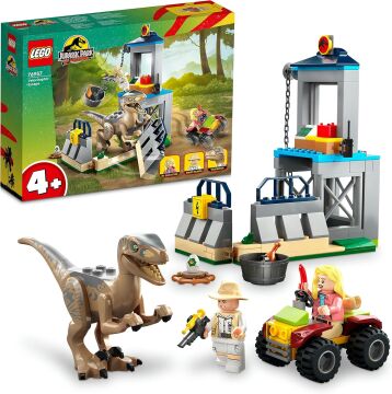 LEGO® Jurassic World Velociraptor Kaçışı 76957-4 Yaş ve Üzeri Çocuklar için Yaratıcı Oyuncak Dinozor Yapım Seti (137 Parça)
