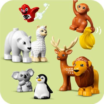 LEGO® DUPLO® Vahşi Dünya Hayvanları 10975-2 Yaş ve Üzeri Çocuklar için Vahşi Hayvan Oyuncak Yapım Seti (142 Parça)