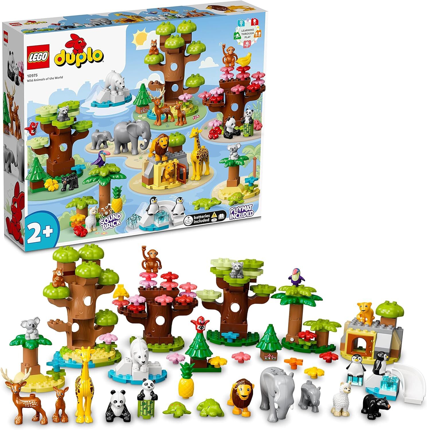 LEGO® DUPLO® Vahşi Dünya Hayvanları 10975-2 Yaş ve Üzeri Çocuklar için Vahşi Hayvan Oyuncak Yapım Seti (142 Parça)