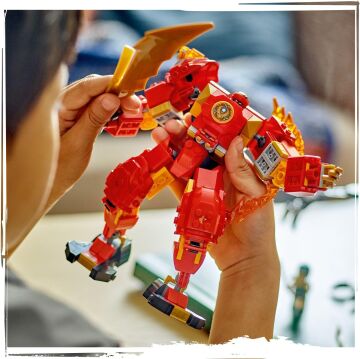 LEGO NINJAGO Kai’nin Ateş Elementi Robotu 71808-7 Yaş ve Üzeri Çocuklar için Ninja Figürü İçeren Yaratıcı Oyuncak Yapım Seti (322 Parça)
