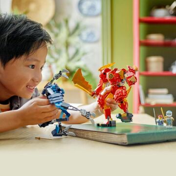 LEGO NINJAGO Kai’nin Ateş Elementi Robotu 71808-7 Yaş ve Üzeri Çocuklar için Ninja Figürü İçeren Yaratıcı Oyuncak Yapım Seti (322 Parça)