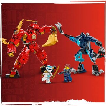 LEGO NINJAGO Kai’nin Ateş Elementi Robotu 71808-7 Yaş ve Üzeri Çocuklar için Ninja Figürü İçeren Yaratıcı Oyuncak Yapım Seti (322 Parça)