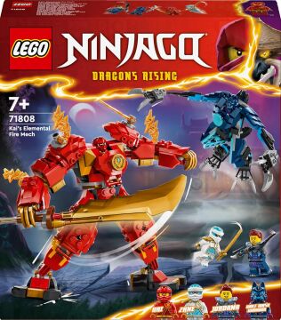 LEGO NINJAGO Kai’nin Ateş Elementi Robotu 71808-7 Yaş ve Üzeri Çocuklar için Ninja Figürü İçeren Yaratıcı Oyuncak Yapım Seti (322 Parça)