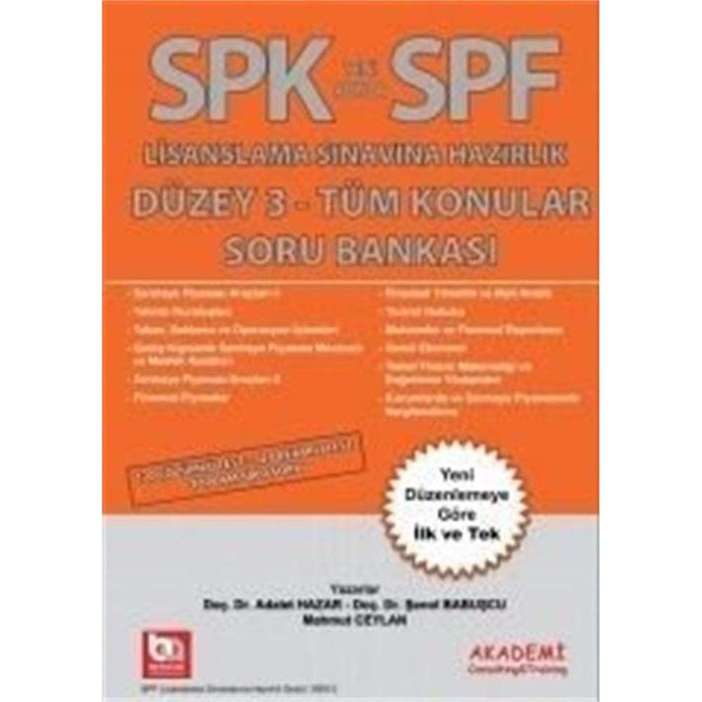 SPK Yeni Adıyla SPF Lisanslama Sınavına Hazırlık Düzey 3 - Tüm Konular Soru Bankası