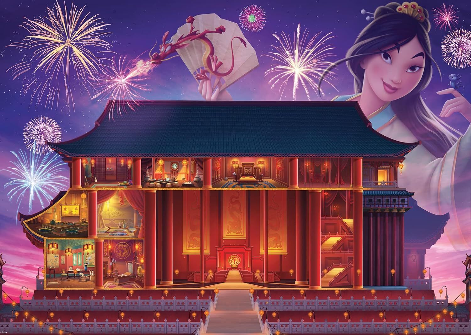 Ravensburger Disney Castle Koleksiyonu: Mulan Yetişkinler için 1000 Parça Yapboz - 17332 - Her Parça Eşsizdir, Softclick Teknolojisi Parçaların Mükemmel Bir Şekilde Uymasını Sağlar, 68,5 x 49,5 cm