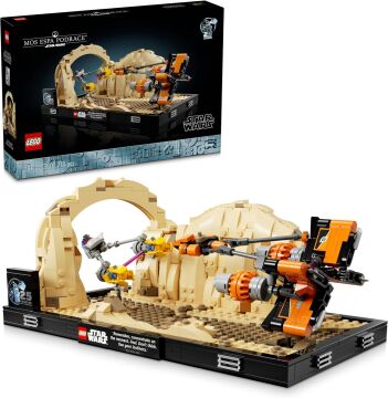 LEGO Star Wars: Gizli Tehlike Mos Espa Pod Yarışı Dioraması 75380 Star Wars Seven Yetişkinler için Koleksiyonluk Yaratıcı Model Yapım Seti (718 Parça)