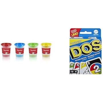 Fisher-Price Oyun Hamuru 4'lü Paket - (4 * 100 Gr) ve UNO DOS Kartlar