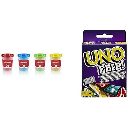 Fisher-Price Oyun Hamuru 4'lü Paket - (4 * 100 Gr) ve UNO Flip Kartlar