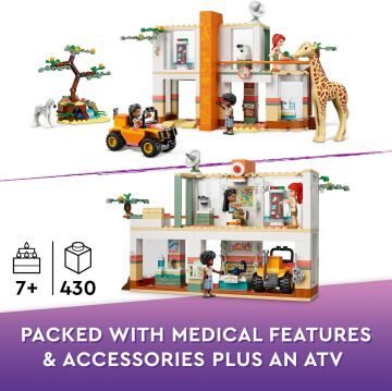 LEGO® Friends Mia’nın Vahşi Hayvan Kurtarma Merkezi 41717-7 Yaş ve Üzeri için 3 Vahşi Hayvan Oyuncağı İçeren Yapım Seti (430 Parça)