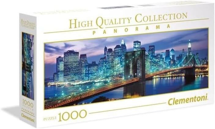 Clementoni - 1000 Parça Panorama Yetişkin Puzzle - New York Brooklyn Bridge