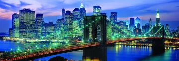 Clementoni - 1000 Parça Panorama Yetişkin Puzzle - New York Brooklyn Bridge