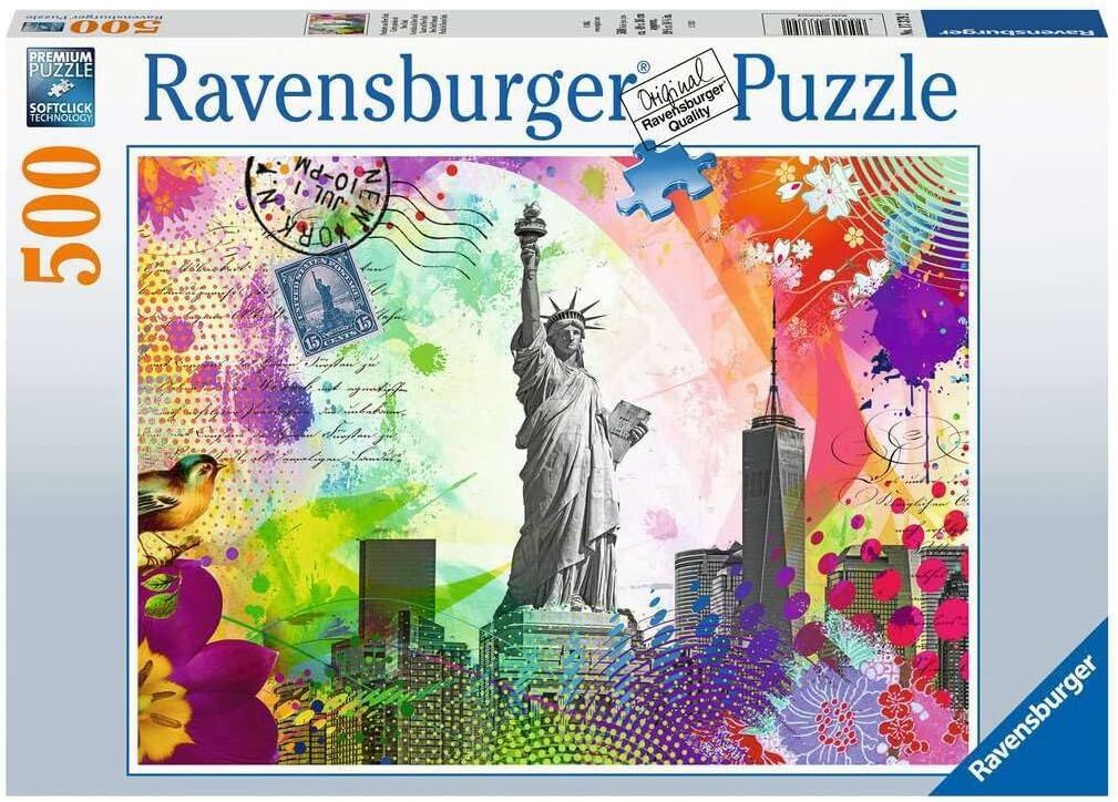 Ravensburger Yapboz 17379 New York kartpostal - 500 parça yapboz, yetişkinler ve 12 yaşından büyük çocuklar için