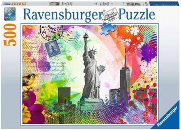 Ravensburger Yapboz 17379 New York kartpostal - 500 parça yapboz, yetişkinler ve 12 yaşından büyük çocuklar için