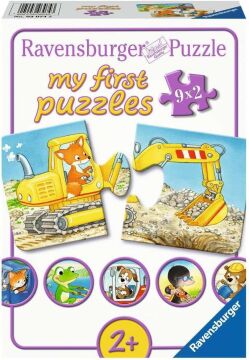 Ravensburger 30743 İnşaatçı Hayvanlar Çocuk Puzzle, 9x2 Parça