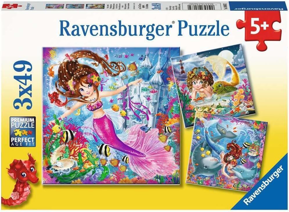 Ravensburger 3x49 Parça Yapboz WD Mermaid