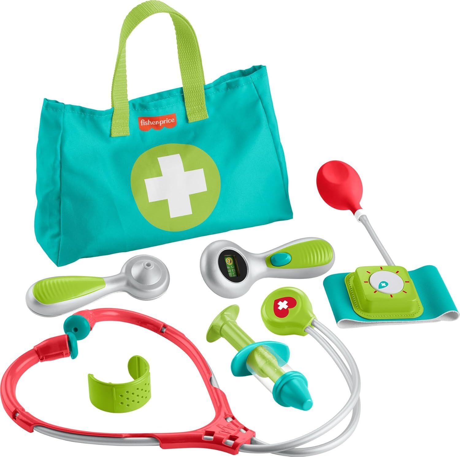 Fisher-Price Okul Öncesi Pretend Play Tıbbi Kit 7 Parçalı Doktor Çantası Giydirme Oyuncakları 3+ Yaş Çocuklar İçin