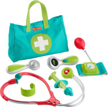 Fisher-Price Okul Öncesi Pretend Play Tıbbi Kit 7 Parçalı Doktor Çantası Giydirme Oyuncakları 3+ Yaş Çocuklar İçin