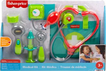Fisher-Price Okul Öncesi Pretend Play Tıbbi Kit 7 Parçalı Doktor Çantası Giydirme Oyuncakları 3+ Yaş Çocuklar İçin