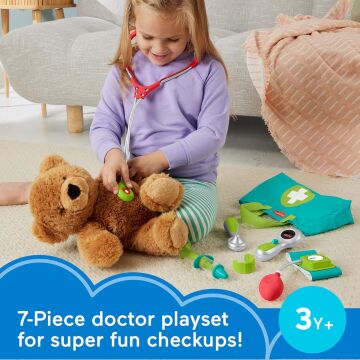 Fisher-Price Okul Öncesi Pretend Play Tıbbi Kit 7 Parçalı Doktor Çantası Giydirme Oyuncakları 3+ Yaş Çocuklar İçin