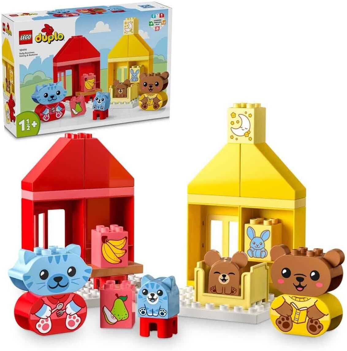 LEGO DUPLO İlk Günlük Rutinlerim: Yemek ve Uyku Zamanı 10414-1 Buçuk Yaş ve Üzeri Çocuklar için Eğitici Oyuncak Yapım Seti (28 Parça)