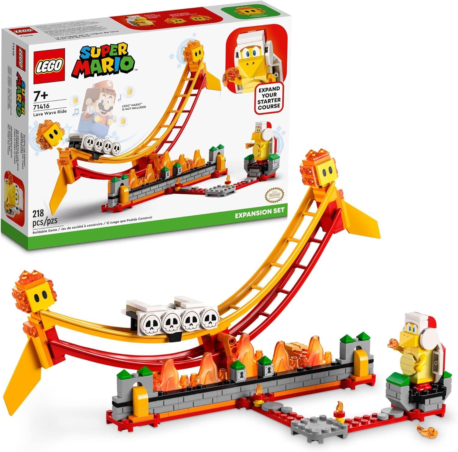 LEGO® Super Mario™ Lav Dalgası Ek Macera Seti 71416-7 Yaş ve Üzeri Çocuklar için Koleksiyonluk Yaratıcı Oyuncak Yapım Seti (218 Parça)