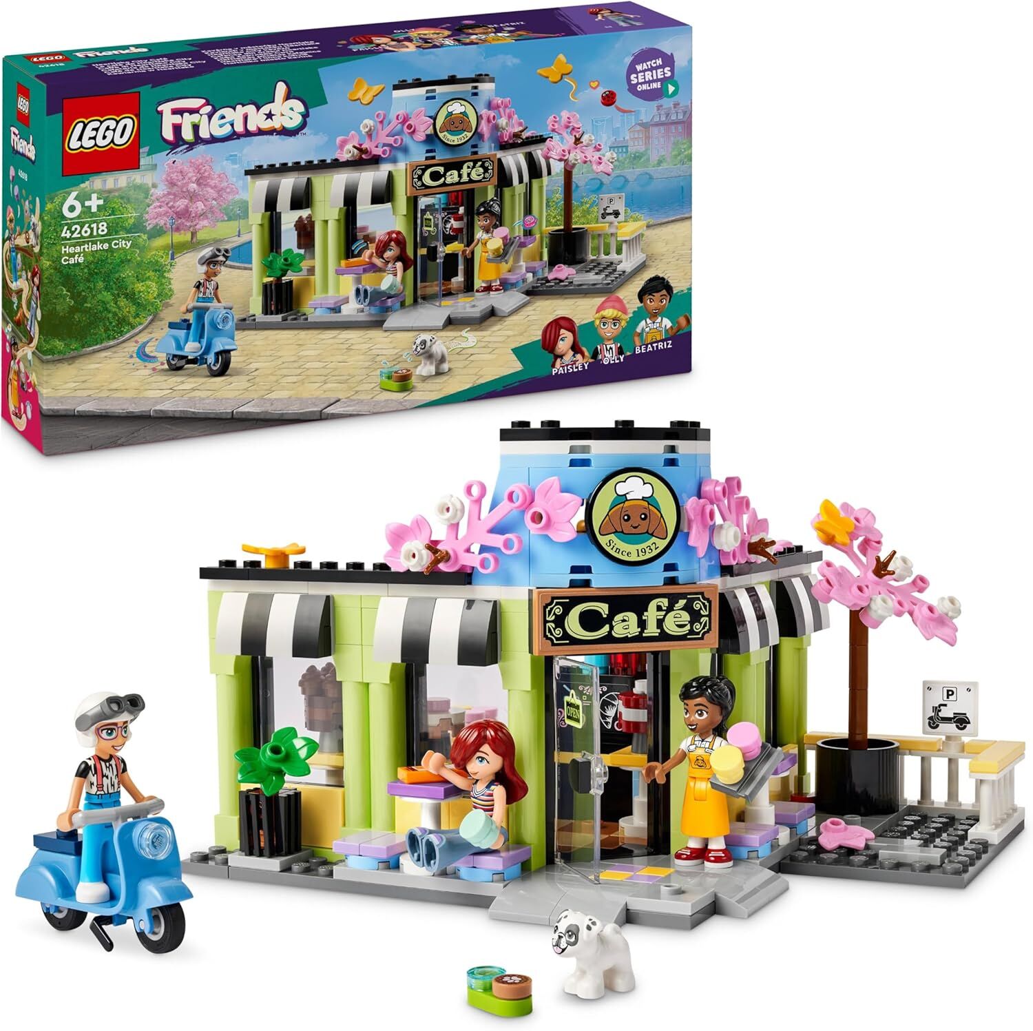 LEGO Friends Heartlake City Kafe’si 42618-6 Yaş ve Üzeri Çocuklar Pastane Oyuncağı İçeren Yaratıcı Oyuncak Yapım Seti (426 Parça)