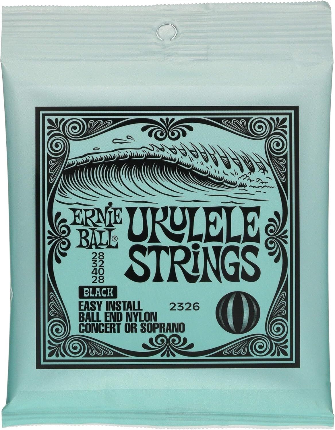 Ernie Ball Konseri/Soprano Ball End Naylon Ukulele Telleri - Siyah