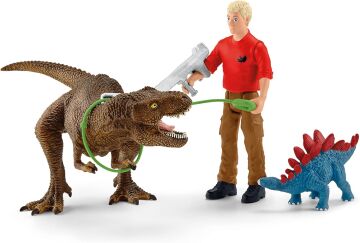 SCHLEICH 41465 Tyrannosaurus Saldırısı Oyuncak Figürü, Çok Renkli
