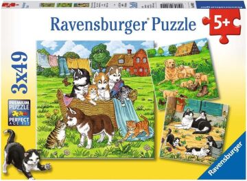 Ravensburger Puzzle 08002 – Tatlı Kedi ve Köpek