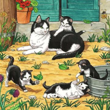 Ravensburger Puzzle 08002 – Tatlı Kedi ve Köpek