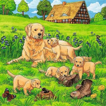 Ravensburger Puzzle 08002 – Tatlı Kedi ve Köpek