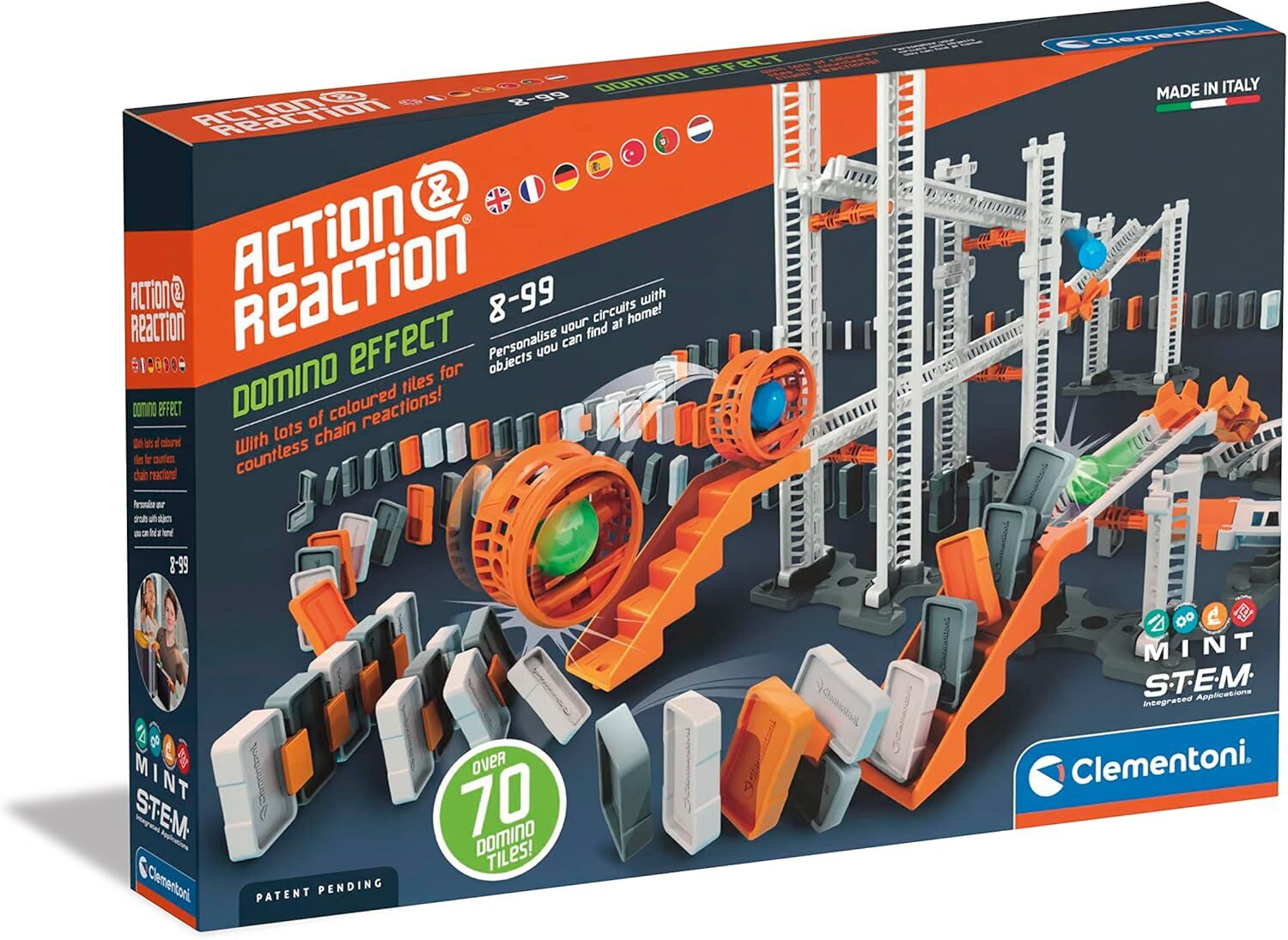 Clementoni Bilim Oyun Action & Reaction Domino Etkisi Renkli 6, Clementoni, 6+