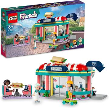 LEGO® Friends Heartlake Şehir Merkezi Restoranı 41728 6 Yaş ve Üzeri için Liann, Aliya ve Charli Mini Bebeklerini İçeren Oyuncak Yapım Seti (346 Parça)