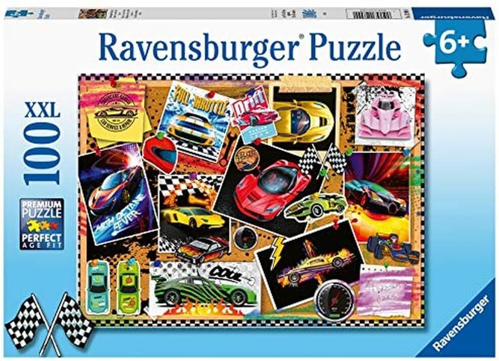Ravensburger 12899 - Yarış Arabası Mantar Panosu - 100 Parça XXL Çocuk Yapbozu