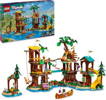 LEGO Friends Macera Kampı Ağaç Ev 42631-8 Yaş ve Üzeri Çocuklar için Leo, Aliya, Jamila ve Olly Minifigürü İçeren Yaratıcı Oyuncak Yapım Seti (1128 Parça)