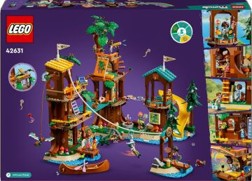 LEGO Friends Macera Kampı Ağaç Ev 42631-8 Yaş ve Üzeri Çocuklar için Leo, Aliya, Jamila ve Olly Minifigürü İçeren Yaratıcı Oyuncak Yapım Seti (1128 Parça)