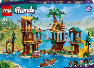 LEGO Friends Macera Kampı Ağaç Ev 42631-8 Yaş ve Üzeri Çocuklar için Leo, Aliya, Jamila ve Olly Minifigürü İçeren Yaratıcı Oyuncak Yapım Seti (1128 Parça)