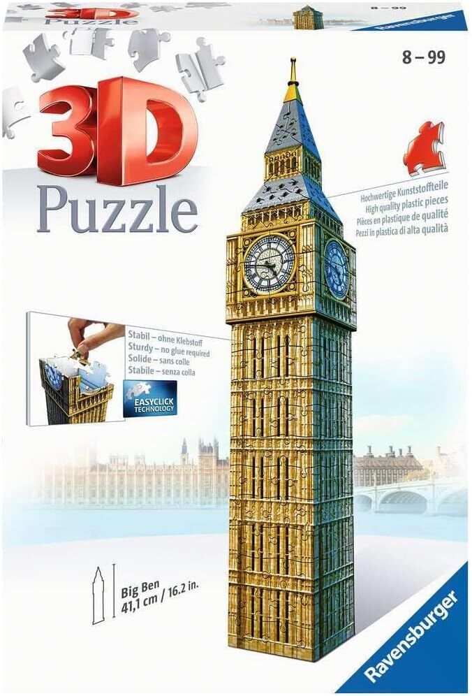 Ravensburger (125548) 3D Puzzle, Big Ben Saat Kulesi