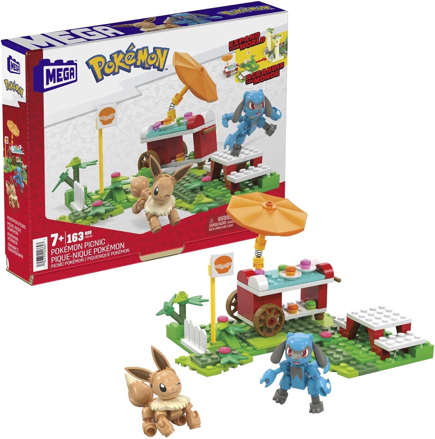 Mega Bloks Pokémon Adventure Builder Piknik yapı seti ile diğer dünyalara bağlanabilen 193 uyumlu yapı bloku ve parça, 7 yaş ve üzeri HDL80