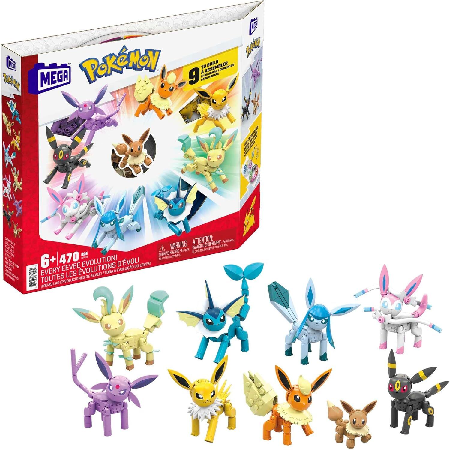 MEGA Pokémon Eevee Dönüşümleri, 6 yaş ve üzeri, GFV85